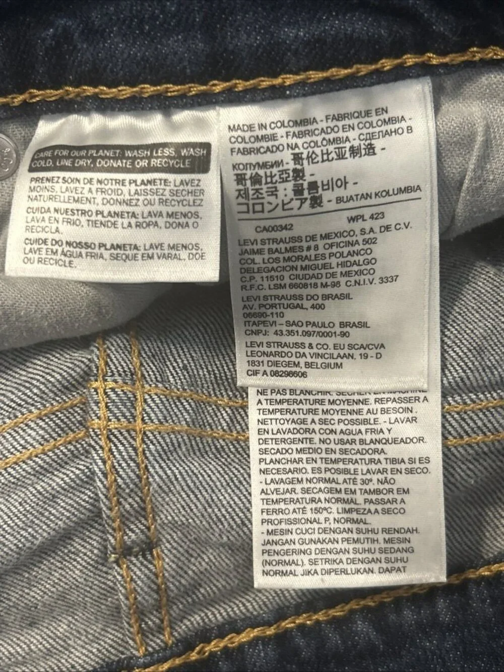Levi's 514 Size 36x32 Blue Denim Jeans Regular Fit Straight Leg Red Tab